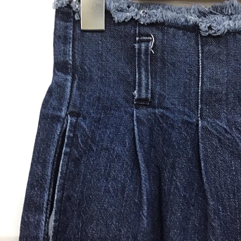 ローリーズファーム LOWRYS FARM パンツ デニム、ジーンズ LF517000N9 ワイドパンツ フリンジ M 無地 インディゴ / インディゴ /  レディース USED 古着 中古 10138983