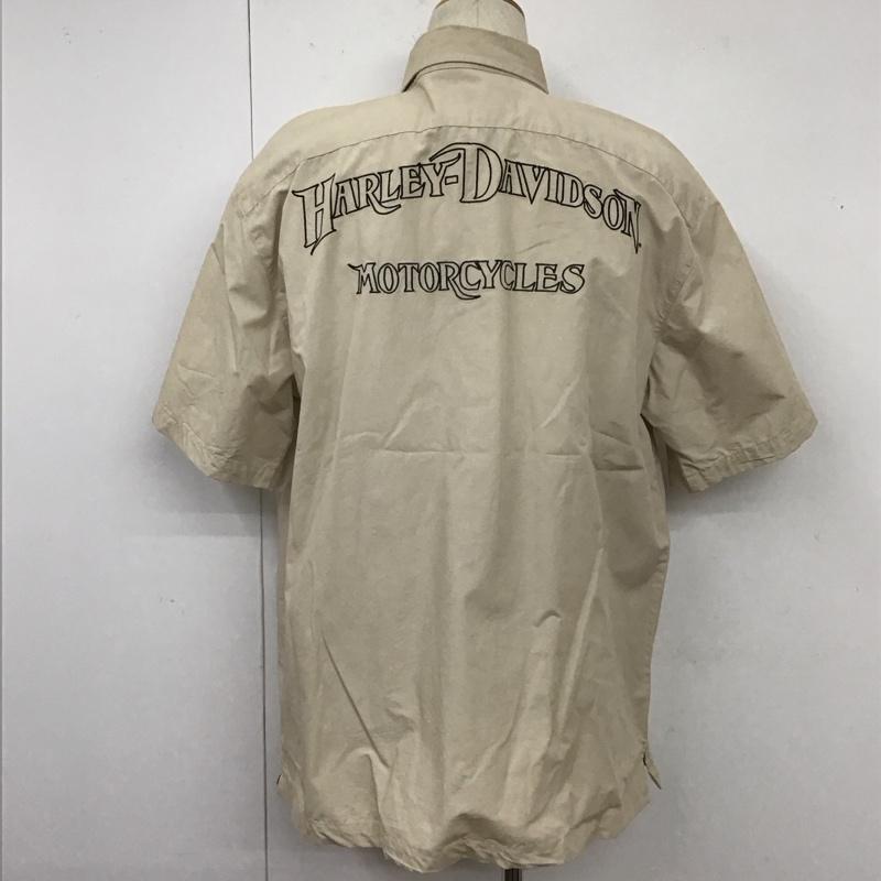ハーレーダビッドソン Harley-Davidson シャツ、ブラウス 半袖 96135-09VM バックロゴ L 刺繍 ベージュ / ベージュ /  メンズ USED 古着 中古 10111870