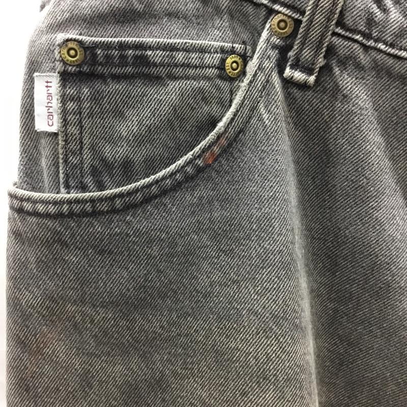 カーハート Carhartt パンツ デニム、ジーンズ デニムパンツ ストレートパンツ ワイドパンツ カジュアルパンツ 無地 黒 / ブラック /  メンズ USED 古着 中古 10122286