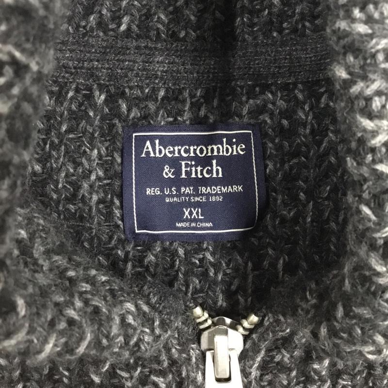 アバクロンビーアンドフィッチ ABERCROMBIE&FITCH ニット、セーター 長袖 長袖ニット ジップアップニットジャケット アウター セーター XXL 無地 灰 / グレー /  メンズ USED 古着 中古 10122398