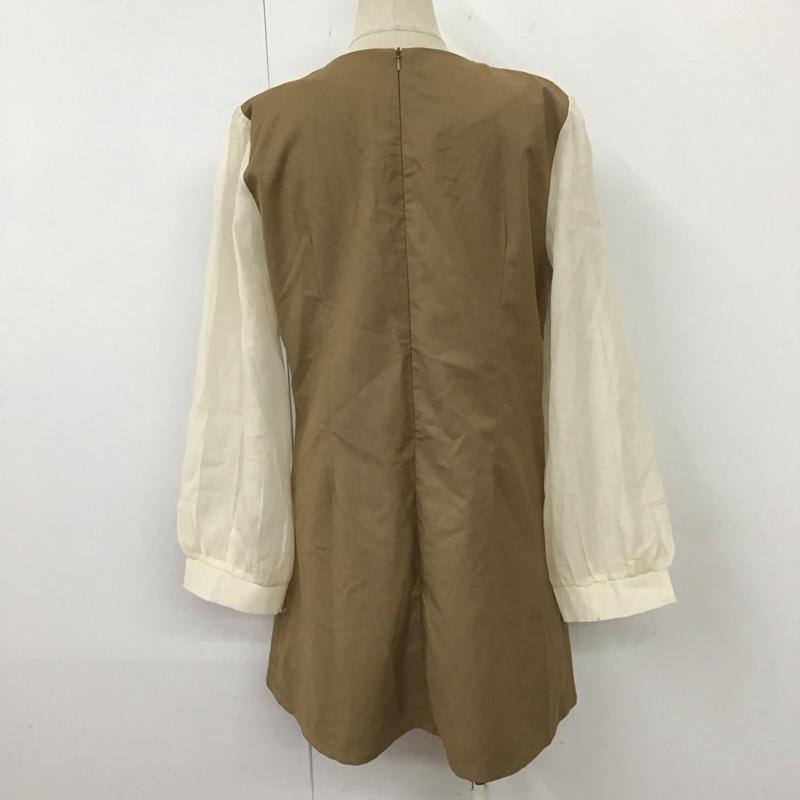 エミプラス emi+ ワンピース ミニスカート M 無地 ベージュ / ベージュ / X アイボリー / アイボリー /  レディース USED 古着 中古 10116508