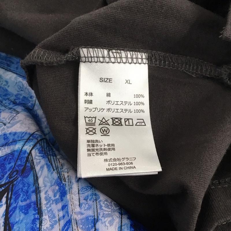 グラニフ graniph Tシャツ 半袖 半袖カットソー プリントTシャツ クルーネックカットソー XL キャラクター ダークグレー / ダークグレー /  メンズ USED 古着 中古 10145972