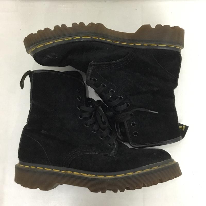 ドクターマーチン Dr.Martens ブーツ 一般 80年代 80s ホワイト社 プリントタグ 8ホール 無地 黒 / ブラック /  レディース USED 古着 中古 10140410