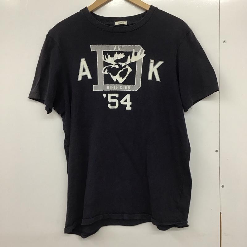 アバクロンビーアンドフィッチ ABERCROMBIE&FITCH Tシャツ 半袖 半袖カットソー プリントTシャツ クルーネックカットソー L ロゴ、文字 紺 / ネイビー /  メンズ USED 古着 中古 10132081