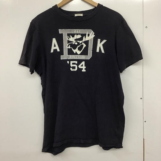アバクロンビーアンドフィッチ ABERCROMBIE&FITCH Tシャツ 半袖 半袖カットソー プリントTシャツ クルーネックカットソー L ロゴ、文字 紺 / ネイビー /  メンズ USED 古着 中古 10132081