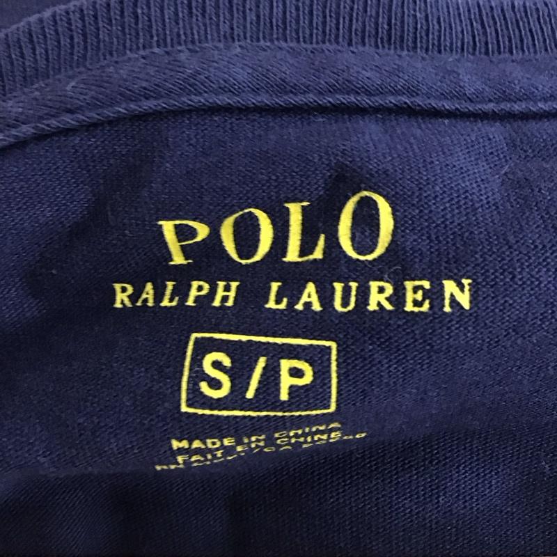 ポロラルフローレン POLO RALPH LAUREN Tシャツ 半袖 半袖カットソー 刺繍Tシャツ クルーネックカットソー S ロゴ、文字 紺 / ネイビー /  メンズ USED 古着 中古 10130722