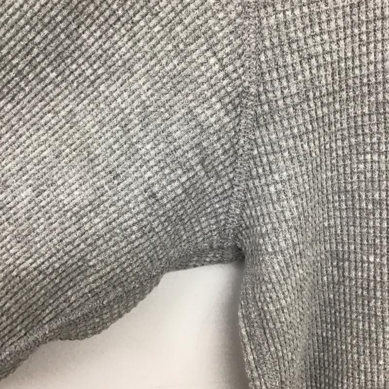 ステューシー STUSSY カットソー 長袖 長袖カットソー プリントカットソー クルーネック ワッフル XL ロゴ、文字 灰 / グレー /  メンズ USED 古着 中古 10132566