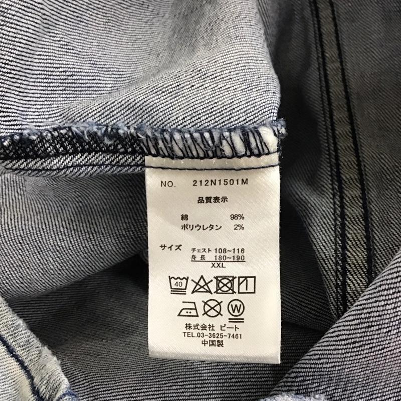 ノートン Norton シャツ、ブラウス 半袖 半袖シャツ デニムシャツ カジュアルシャツ XXL ロゴ、文字 インディゴ / インディゴ /  メンズ USED 古着 中古 10149519