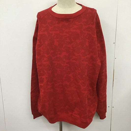 アベイシングエイプ A BATHING APE トレーナー 長袖 CAMO スウェット XXL 総柄 赤 / レッド /  メンズ USED 古着 中古 10107425