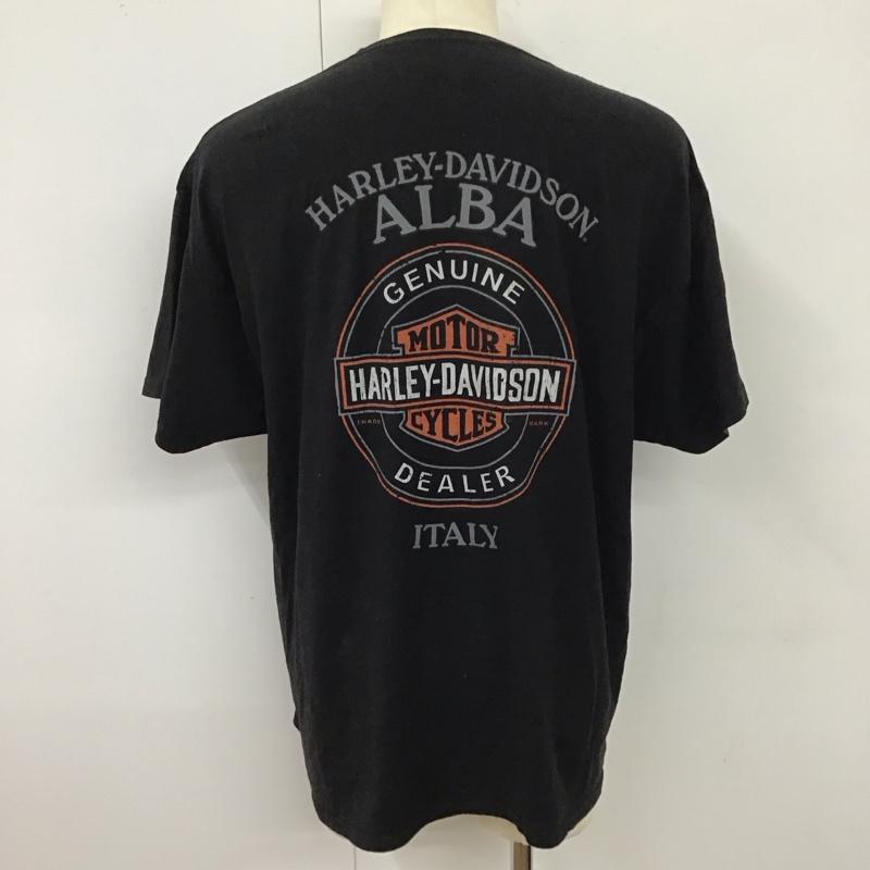 ハーレーダビッドソン Harley-Davidson Tシャツ 半袖 半袖カットソー プリントTシャツ クルーネックカットソー XL プリント 黒 / ブラック /  メンズ USED 古着 中古 10118292