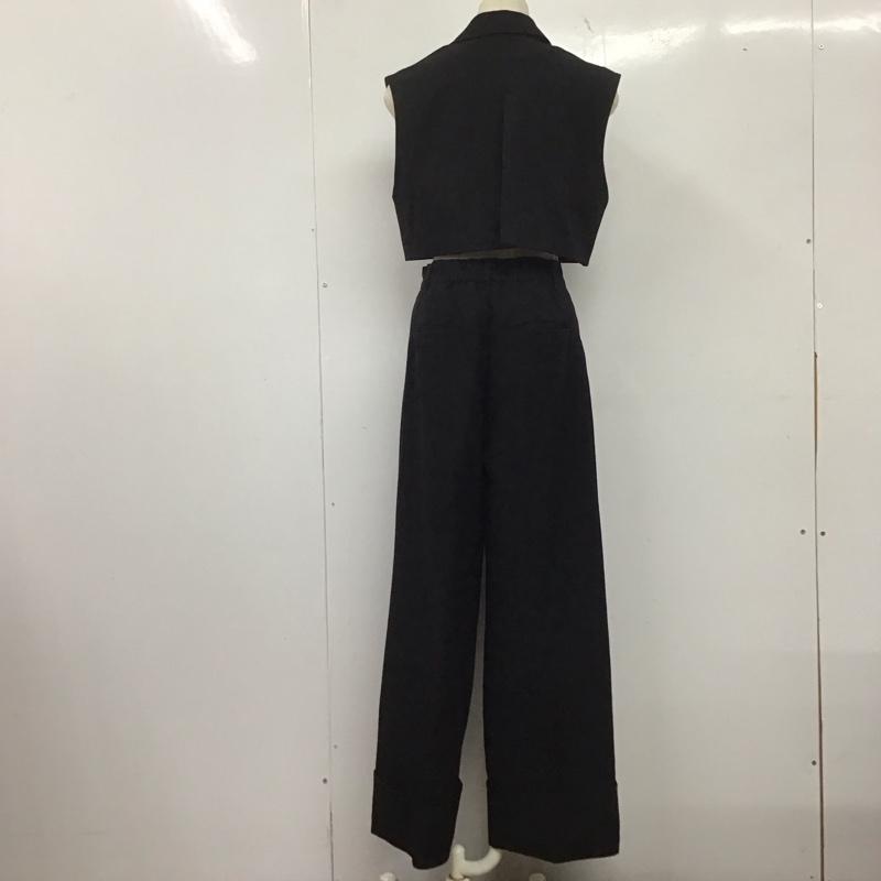 ページボーイ PAGEBOY セットアップ セットアップ PB370030AL ショート丈ベスト PB350063AL ロールアップスラックス FREE 無地 黒 / ブラック /  レディース USED 古着 中古 10144438