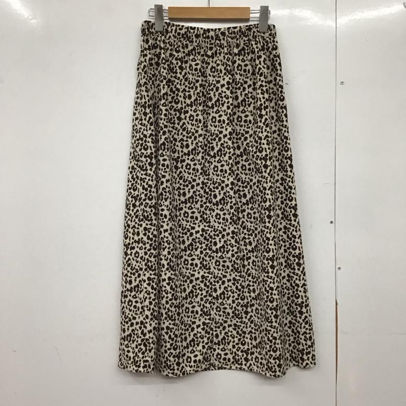 イーハイフンワールドギャラリーピー E hyphen world gallery PEACE スカート ロングスカート ロングスカート フレアスカート カジュアルスカート FREE ヒョウ柄・レオパード柄 アイボリー / アイボリー /  レディース USED 古着 中古 10145422