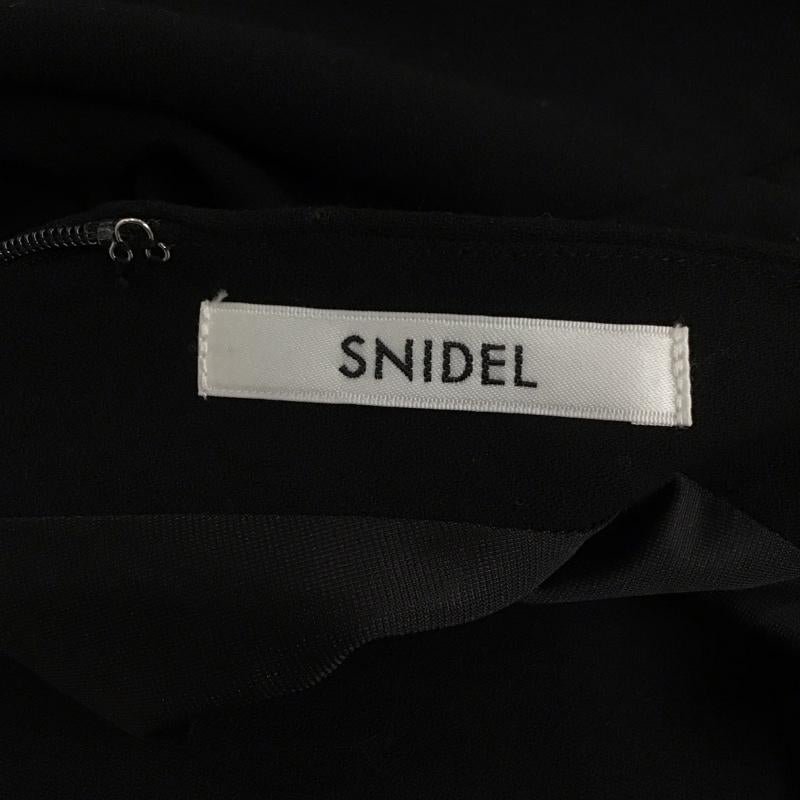 スナイデル SNIDEL ワンピース ロングスカート SWFO224087 レディライクミディワンピース ロングワンピース 長袖スリット 0 無地 黒 / ブラック /  レディース USED 古着 中古 10116987
