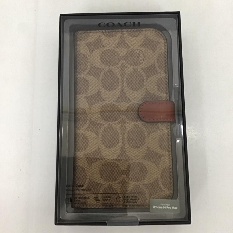 コーチ COACH ファッション小物 ファッション小物 CIPH-125-SCTAN iPhone14 Pro Max Folio Case iPhoneケース 手帳型 ロゴ、文字 茶 / ブラウン /  レディース USED 古着 中古 10123071