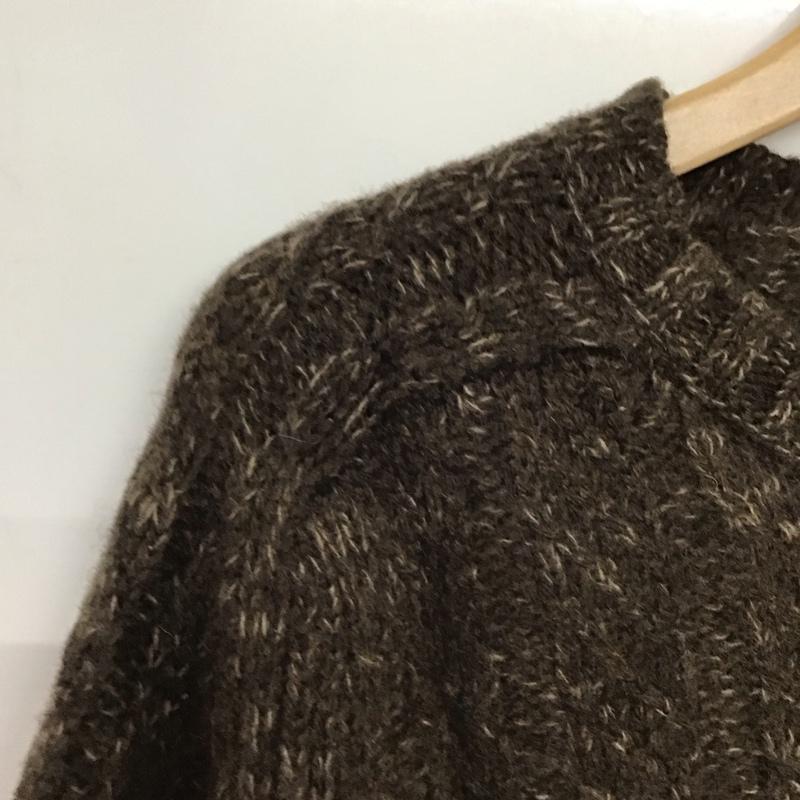 エディーバウアー Eddie Bauer ニット、セーター 長袖 長袖ニットカットソー クルーネック セーター L 無地 茶 / ブラウン /  メンズ USED 古着 中古 10142385
