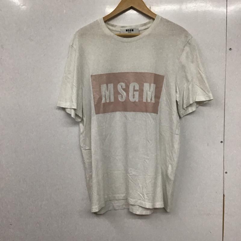 エムエスジーエム MSGM Tシャツ 半袖 半袖カットソー プリントTシャツ クルーネックカットソー S ロゴ、文字 白 / ホワイト /  メンズ USED 古着 中古 10136176