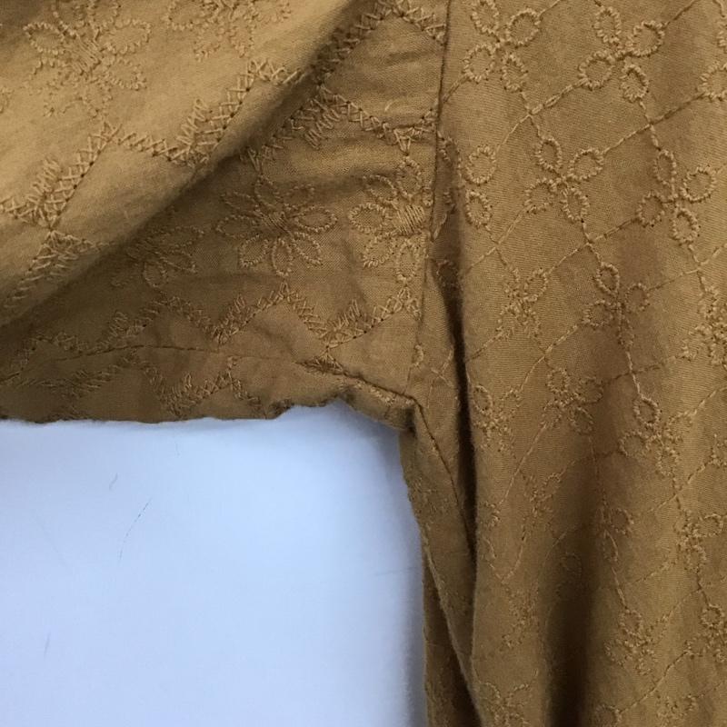 サマンサモスモス Samansa Mos2 ワンピース ロングスカート 長袖シャツワンピース ロングワンピース フレアスカート FREE 総柄 茶 / ブラウン /  レディース USED 古着 中古 10141997