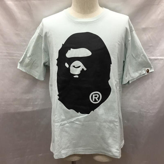 アベイシングエイプ A BATHING APE Tシャツ 半袖 BIG APE HEAD クルーネック L プリント 水色 / ライトブルー /  メンズ USED 古着 中古 10119806