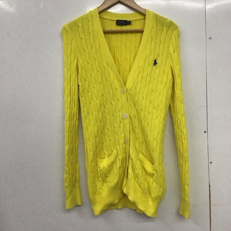 ポロラルフローレン POLO RALPH LAUREN カーディガン 長袖 M 無地 黄 / イエロー /  レディース USED 古着 中古 10149036
