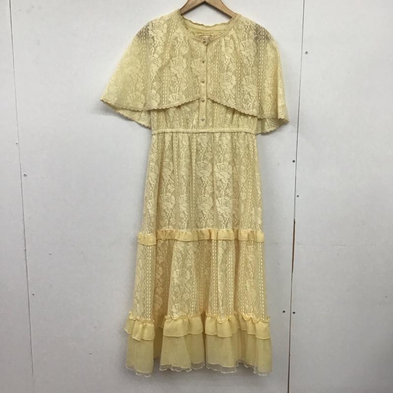 アクシーズファム axes femme ワンピース ロングスカート ロングワンピース ノースリーブワンピース フレアスカート M 総柄 黄 / イエロー /  レディース USED 古着 中古 10149043