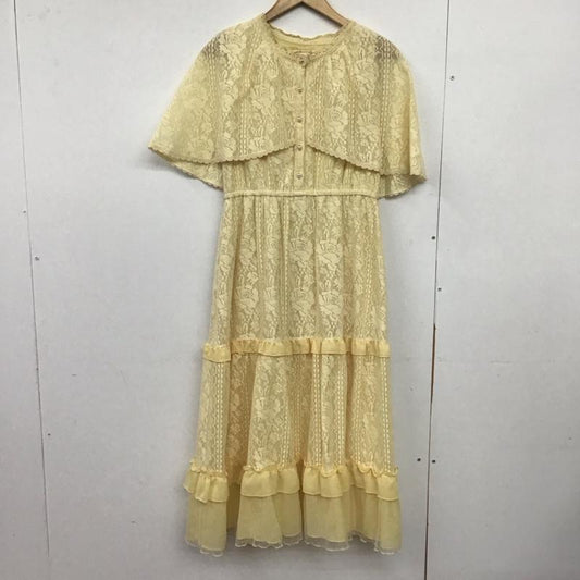 アクシーズファム axes femme ワンピース ロングスカート ロングワンピース ノースリーブワンピース フレアスカート M 総柄 黄 / イエロー /  レディース USED 古着 中古 10149043