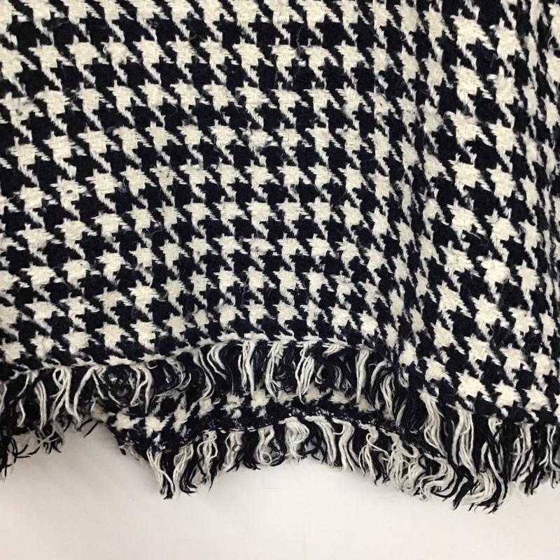 ザラウーマン ZARA WOMAN ニット、セーター 長袖 7563/245/080 コットンツイードフリンジボタントップ XS  白 / ホワイト / X 紺 / ネイビー /  レディース USED 古着 中古 10138091