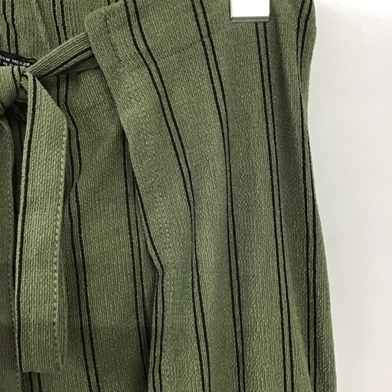 ザラ ZARA ボトムス ボトムス M ストライプ 緑 / グリーン /  レディース USED 古着 中古 10144578
