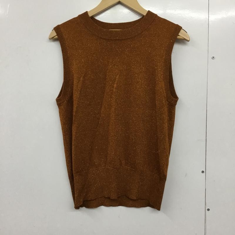 ビューティアンドユースユナイテッドアローズ BEAUTY&YOUTH UNITED ARROWS トップス トップス 1618-105-0316 ラメノースリーブニット 無地 茶 / ブラウン /  レディース USED 古着 中古 10144664