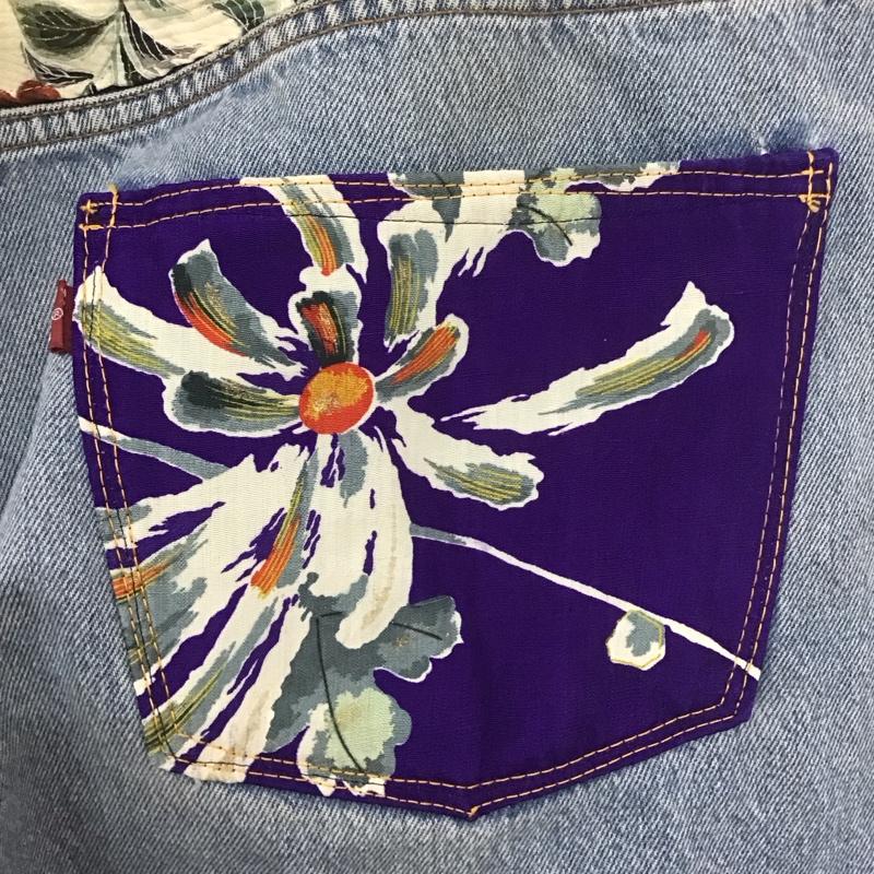 リーバイストラウスアンドコー Levi Strauss & co. パンツ デニム、ジーンズ 905 USA製 リメイク デニムパンツ ワイドパンツ ストレートパンツ 42 プリント インディゴ / インディゴ /  メンズ USED 古着 中古 10110340