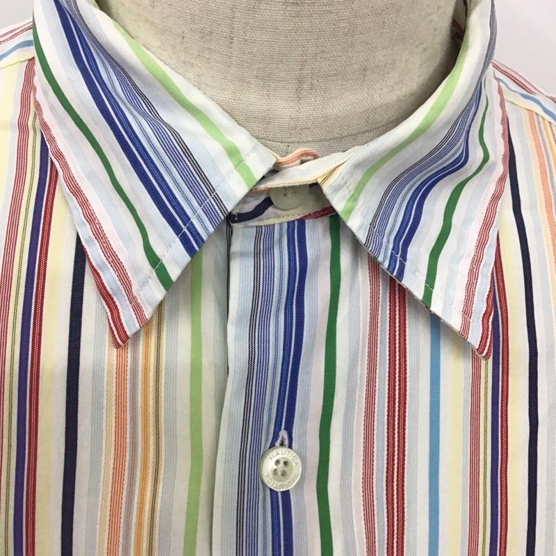 ノーティカ NAUTICA シャツ、ブラウス 長袖 長袖シャツ ストライプシャツ カラーシャツ L ストライプ マルチカラー / マルチカラー /  メンズ USED 古着 中古 10125067
