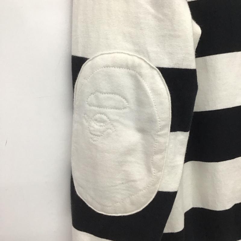 アベイシングエイプ A BATHING APE パーカー 長袖 ジップアップパーカー 長袖パーカー カジュアルジャケット M ボーダー柄 白 / ホワイト / X 黒 / ブラック /  メンズ USED 古着 中古 10146215