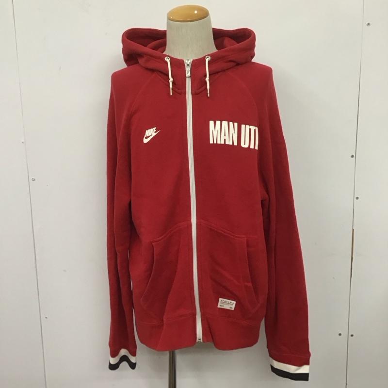 ナイキ NIKE パーカー 長袖 ジップパーカー XXL ロゴ、文字 赤 / レッド /  メンズ USED 古着 中古 10108156