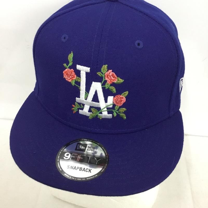 ニューエラ NEW ERA 帽子 キャップ LA ロサンゼルス ドジャース メジャーリーグ 9FIFTY 花 刺繍 ロゴ、文字 青 / ブルー /  メンズ USED 古着 中古 10150598