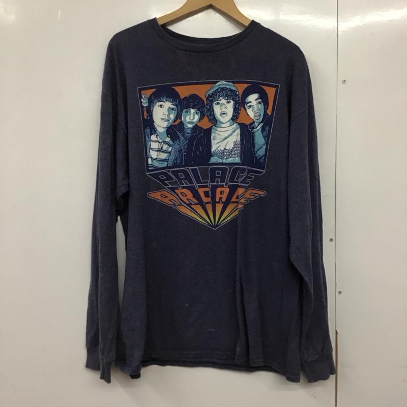 古着 USED カットソー 長袖 長袖カットソー プリントカットソー クルーネック XL プリント 紺 / ネイビー /  メンズ USED 古着 中古 10142623