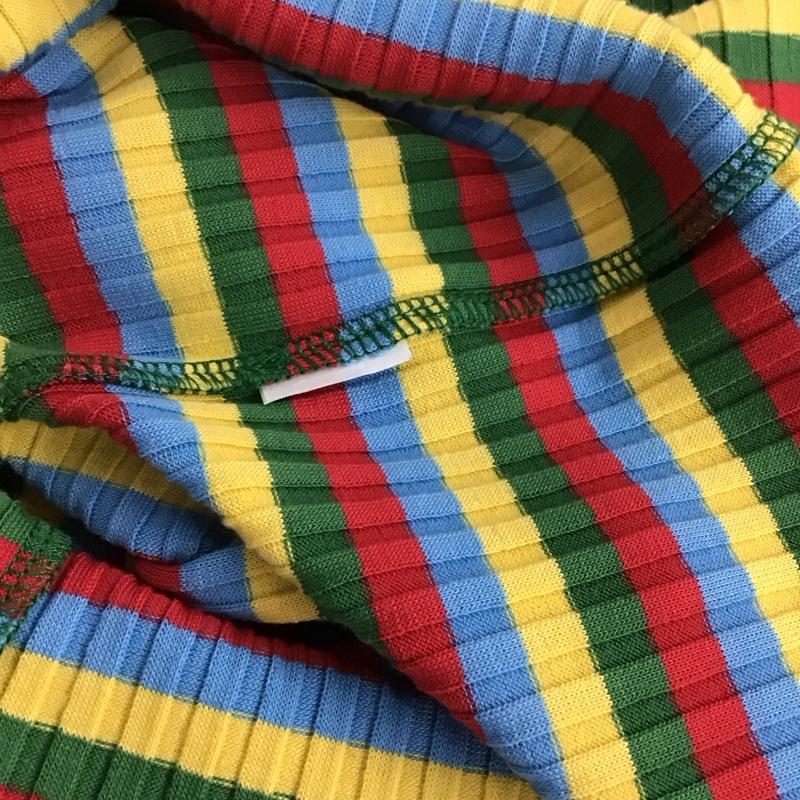 ザラ ZARA ポロシャツ 半袖 マルチボーダー リブ M ボーダー柄 マルチカラー / マルチカラー /  レディース USED 古着 中古 10139133