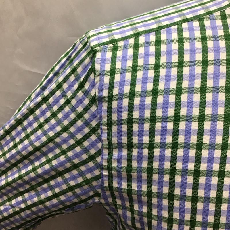 タケオキクチ TAKEO KIKUCHI シャツ、ブラウス 長袖 AC070-82010JA 1 チェック 白 / ホワイト / X 緑 / グリーン / X 水色 / ライトブルー /  メンズ USED 古着 中古 10116836