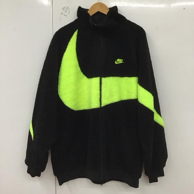 ナイキ NIKE ジャケット、上着 ジャケット、ブレザー bq6546-017 フリースジャケット ジップアップジャケット リバーシブル ロゴ、文字 黒 / ブラック /  メンズ USED 古着 中古 10129613