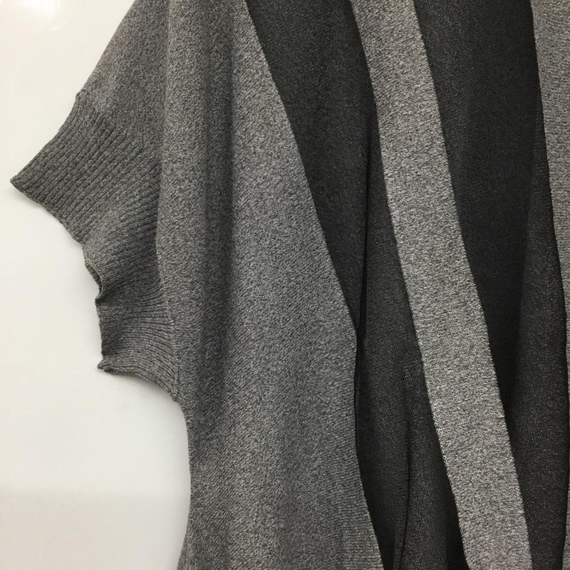 オズモーシス OSMOSIS カットソー 半袖 599010-255K サイドドレープニットプルオーバー イレギュラーヘム シアー ONE SIZE 無地 灰 / グレー / X 黒 / ブラック /  レディース USED 古着 中古 10144641