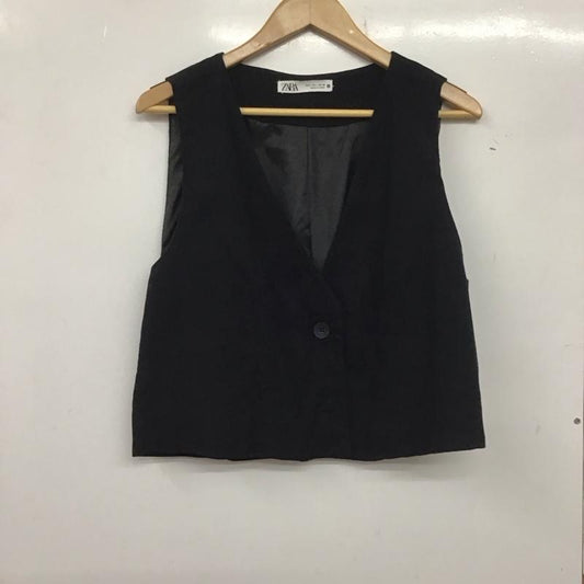 ザラ ZARA ベスト ベスト 7484 068 800 Vネック L 無地 紺 / ネイビー /  レディース USED 古着 中古 10139256