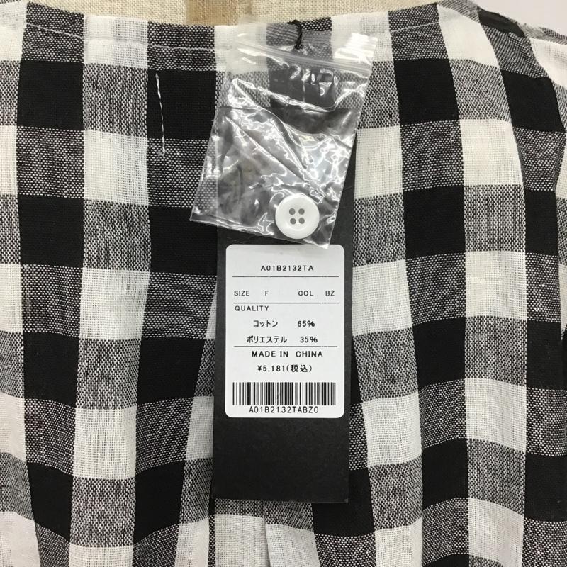 アビトーキョー ABITOKYO ワンピース ロングスカート A01B2132TA ウエストマーク タックロングワンピース タグ付き FREE チェック 白 / ホワイト / X 黒 / ブラック /  レディース USED 古着 中古 10107173