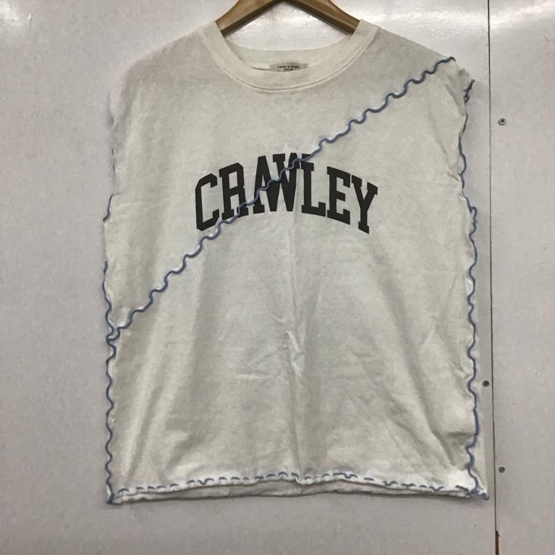 フリークスストア FREAK S STORE Tシャツ 半袖 1121248901381 配色メロー ロゴフレンチスリーブTシャツ FREE ロゴ、文字 X プリント 白 / ホワイト /  レディース USED 古着 中古 10141563