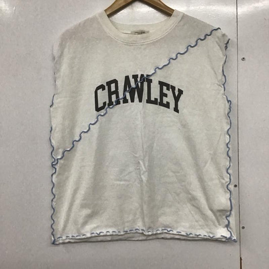 フリークスストア FREAK S STORE Tシャツ 半袖 1121248901381 配色メロー ロゴフレンチスリーブTシャツ FREE ロゴ、文字 X プリント 白 / ホワイト /  レディース USED 古着 中古 10141563