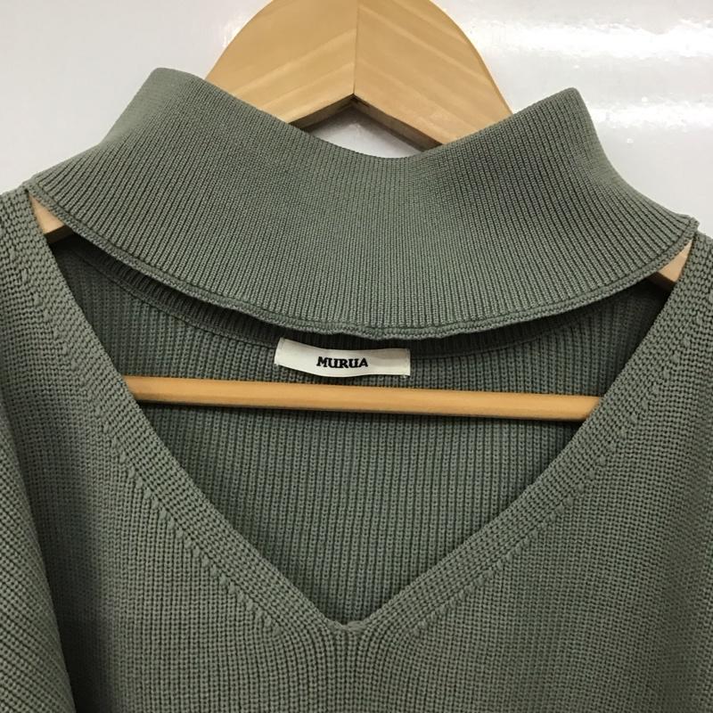 ムルーア MURUA ニット、セーター 長袖 011962600501-01 チョーカーニット FREE 無地 カーキ / カーキ /  レディース USED 古着 中古 10143806
