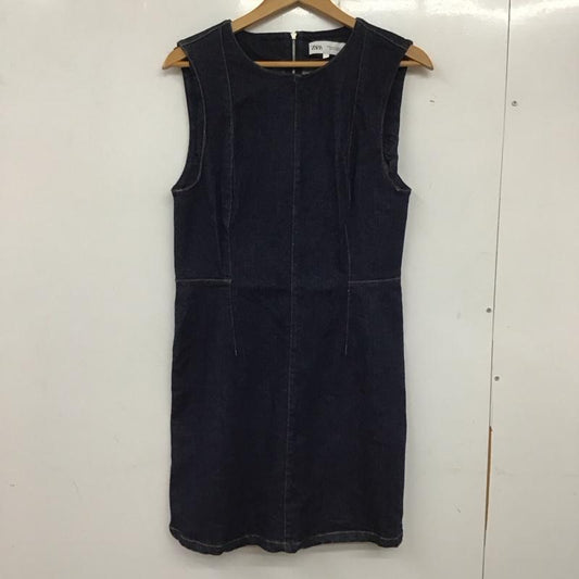 ザラ ZARA ワンピース ひざ丈スカート XL 無地 インディゴ / インディゴ /  レディース USED 古着 中古 10136614