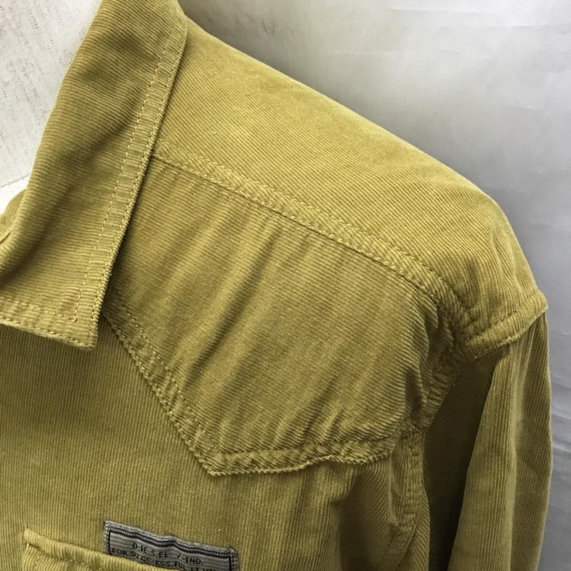 ディーゼル DIESEL シャツ、ブラウス 長袖 コーデュロイ ウエスタンシャツ L ワンポイント カーキ / カーキ /  メンズ USED 古着 中古 10121388