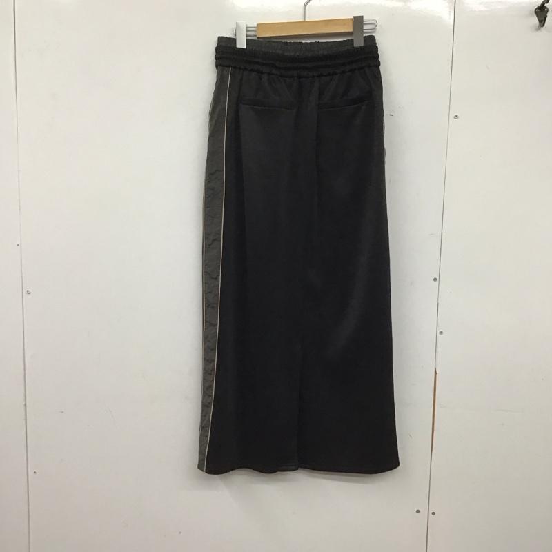 アズールバイマウジー AZUL BY MOUSSY スカート ロングスカート 250HAG81-292H サイドラインダブルウエストナロースカート FREE 無地 黒 / ブラック / X 灰 / グレー /  レディース USED 古着 中古 10146605