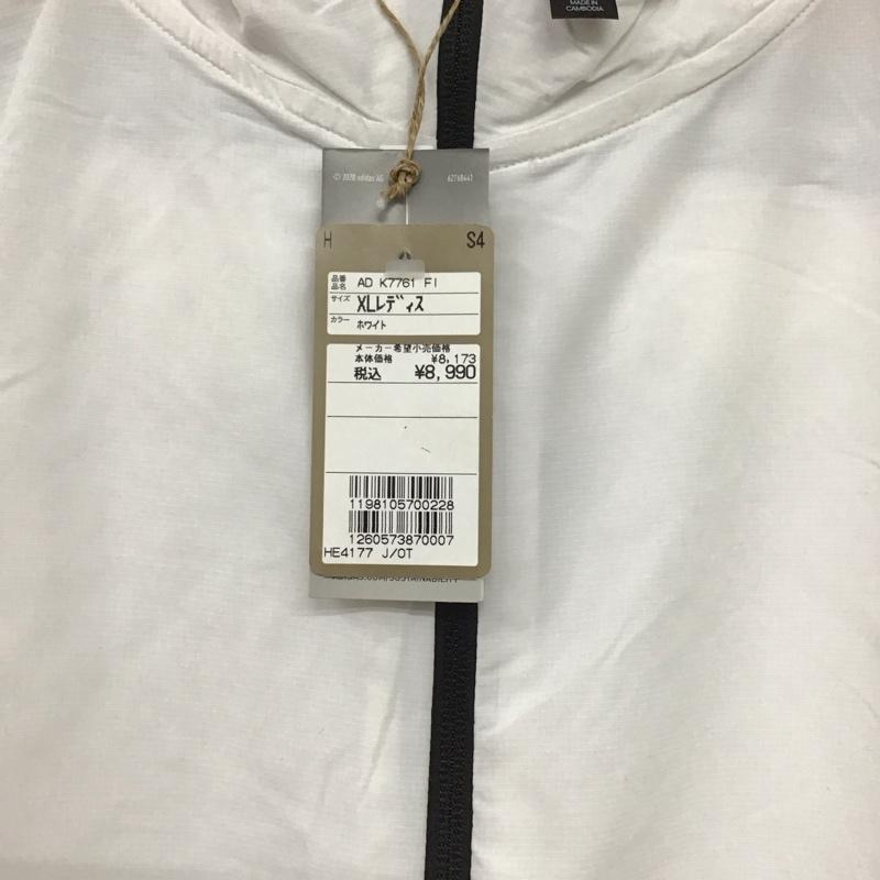 アディダス adidas ジャケット、上着 ジャケット、ブレザー he4177 ウインドジャケット フューチャーアイコンズウーブンウィンドブレーカー XL ロゴ、文字 白 / ホワイト /  レディース USED 古着 中古 10145437