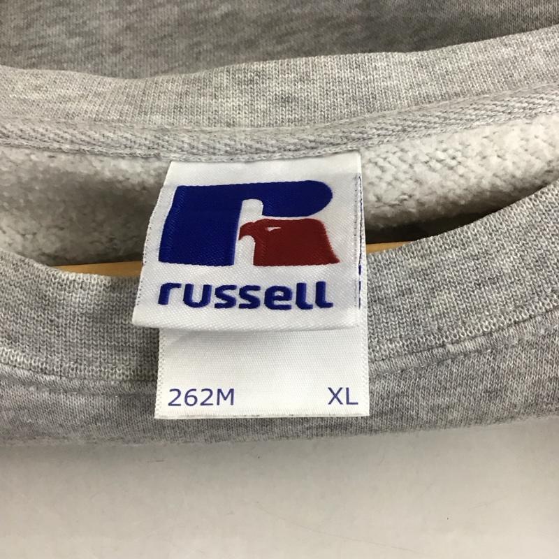 ラッセル RUSSELL トレーナー 長袖 長袖トレーナー スウェット クルーネック プルオーバー thelurkers XL プリント 灰 / グレー /  メンズ USED 古着 中古 10129060