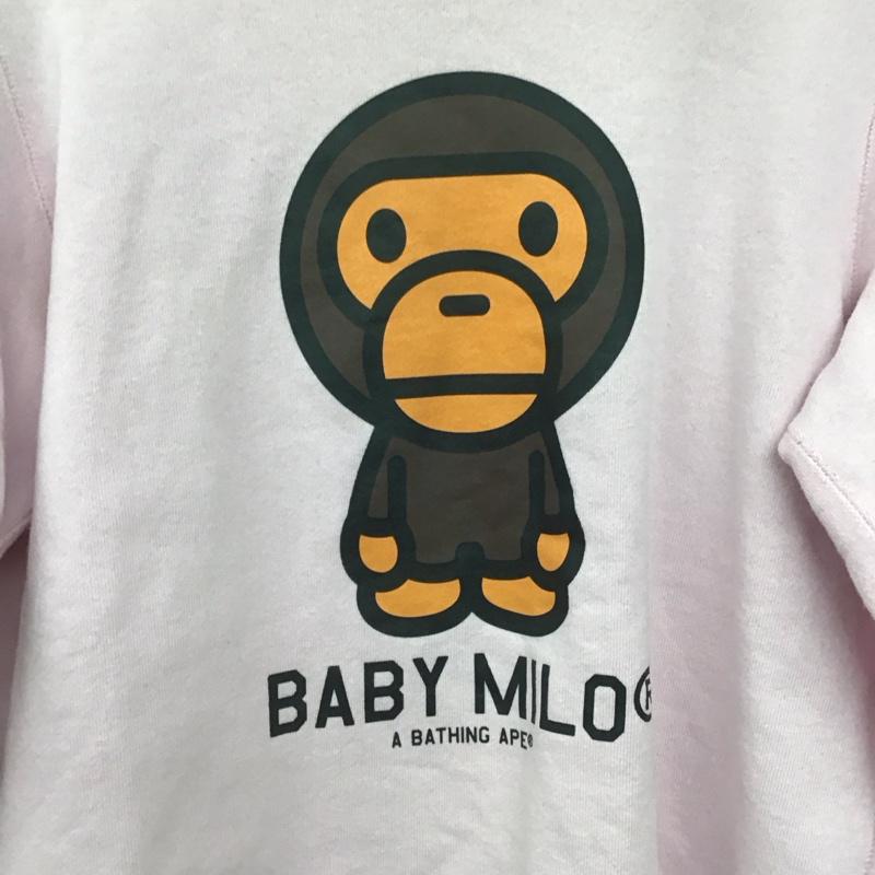 アベイシングエイプ A BATHING APE トレーナー 長袖 スウェット 裏起毛 BABY MILO S キャラクター 桃 / ピンク /  レディース USED 古着 中古 10146407