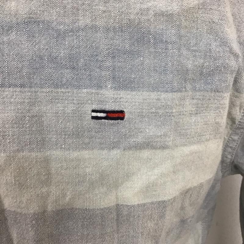 トミーヒルフィガー TOMMY HILFIGER シャツ、ブラウス 長袖 長袖シャツ ボーダーシャツ カラーシャツ ボタンダウンシャツ M ボーダー柄 インディゴ / インディゴ /  メンズ USED 古着 中古 10126229